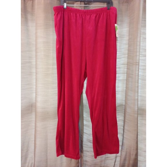 Nwt Women's Cappagallo Red Terry Cloth Elastic Waist Stretchy Pants Size 2XL - Picture 1 of 7